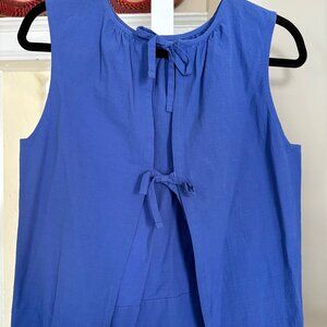 Everlane Blue Cerulean Tie Back Top